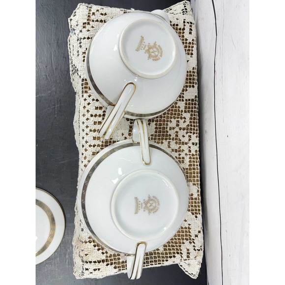 Noritake China Japan Hartford Grey Gold Greek Key Lidded Sugar Bowl And Creamer - Picture 10 of 12